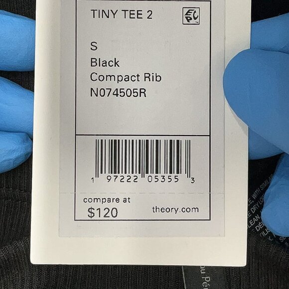 Theory ribbed black tee NWT - Picture 5 of 8